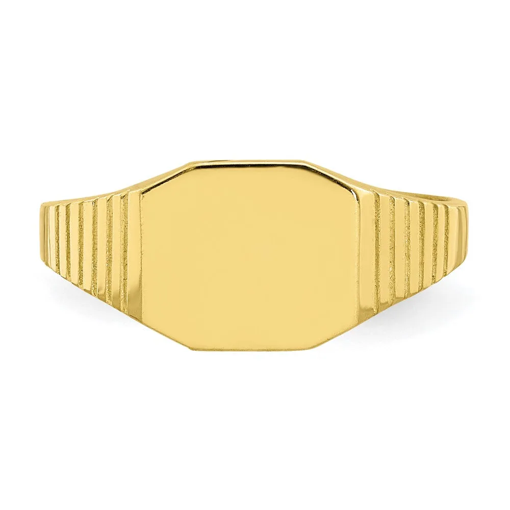 10KT Yellow Gold Childrens Signet Ring; Size 1.5