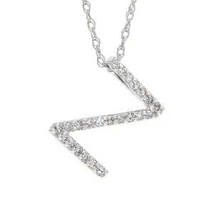 14K Gold Initial "Z" Necklace With Diamonds (Big)