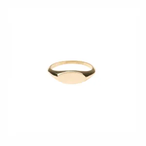 14k Gold Oval Signet Ring