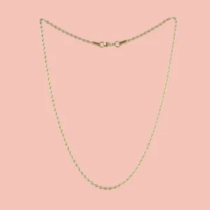 17 Inch Rope Chain Necklace (Gold Plated )