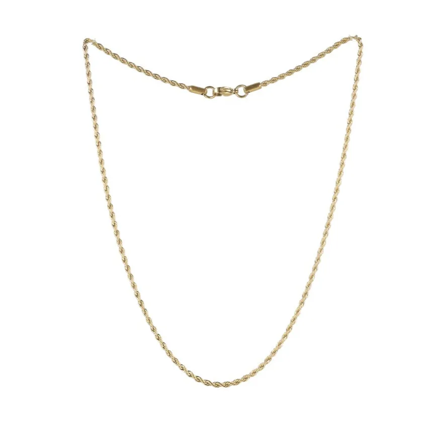 17 Inch Rope Chain Necklace (Gold Plated )
