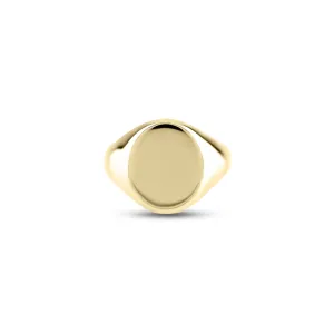 9ct Yellow Gold 16 x 13mm Oval Signet Ring