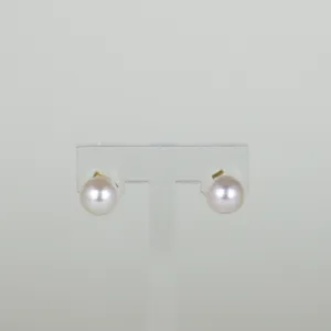 9ct Yellow Gold 7.5mm Cultured Pearl Stud Earrings