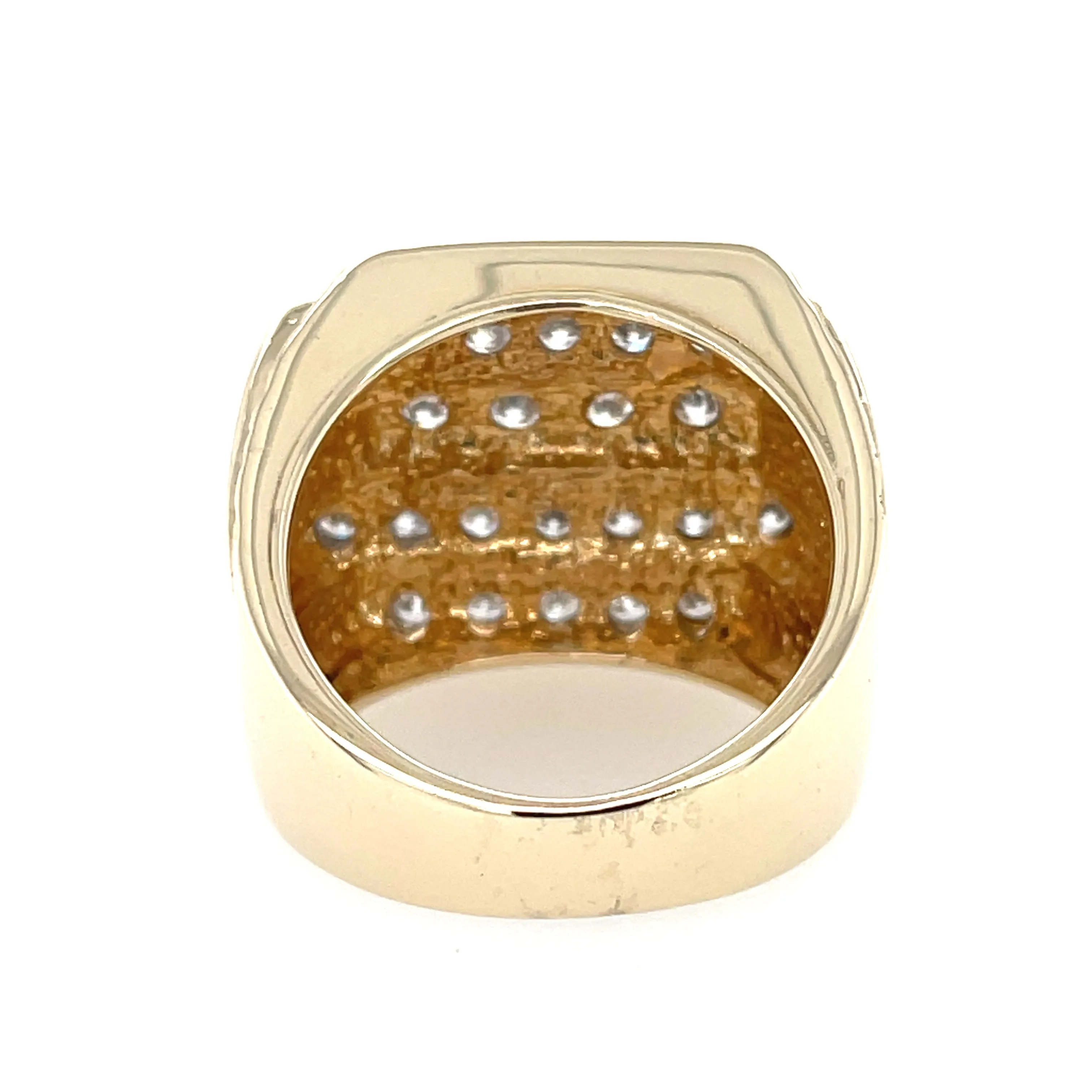 9ct Yellow Gold Cubic Zirconia Large Signet Ring - 20.45g SOLD