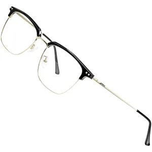 ATTCL Unisex Blue Light Blocking Glasses Men Women for Reduce Headache Anti Eye Fatigue Rectangular Gaming glasses Black sliver