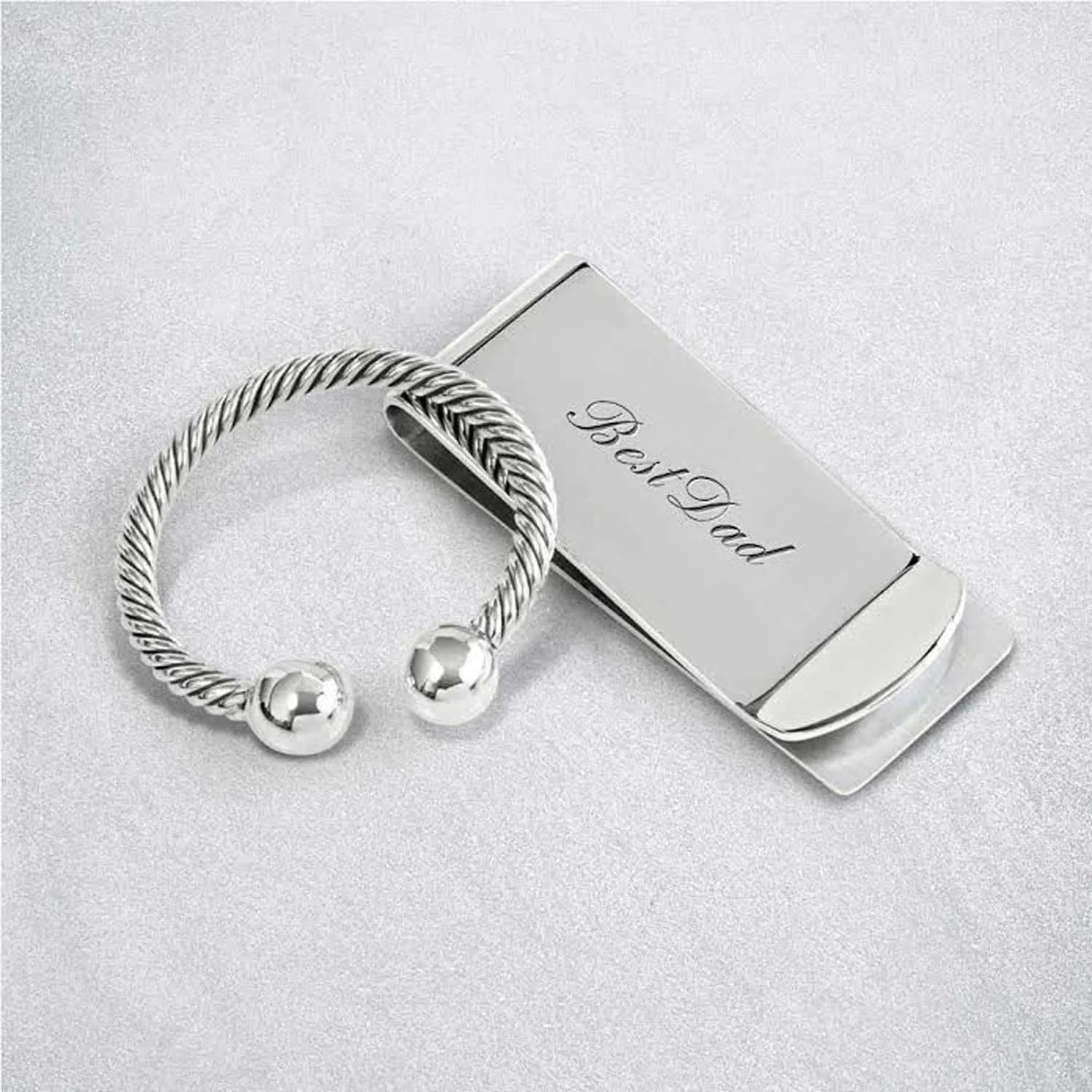 Basic Large Wide Strong Money Clip Card Holder for Men - Black Gold Silver Stainless Steel