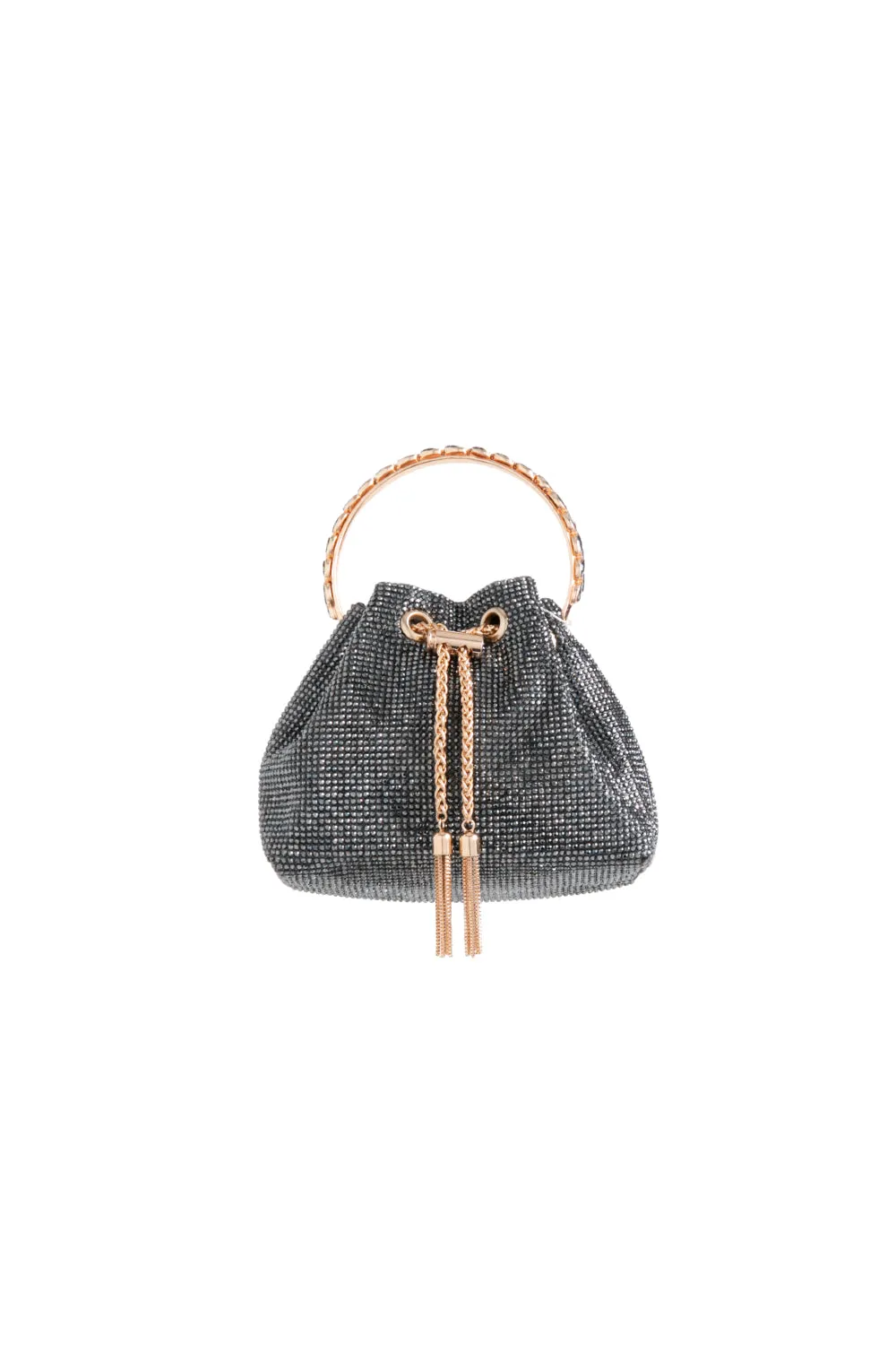 Black Crystal Pouch Evening Bag