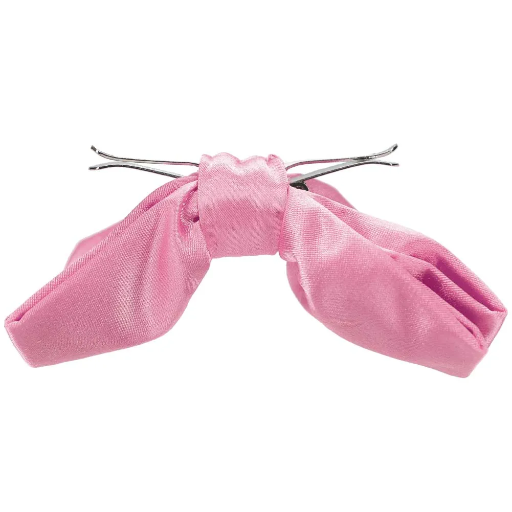 Bright Pink Clip-On Bow Tie