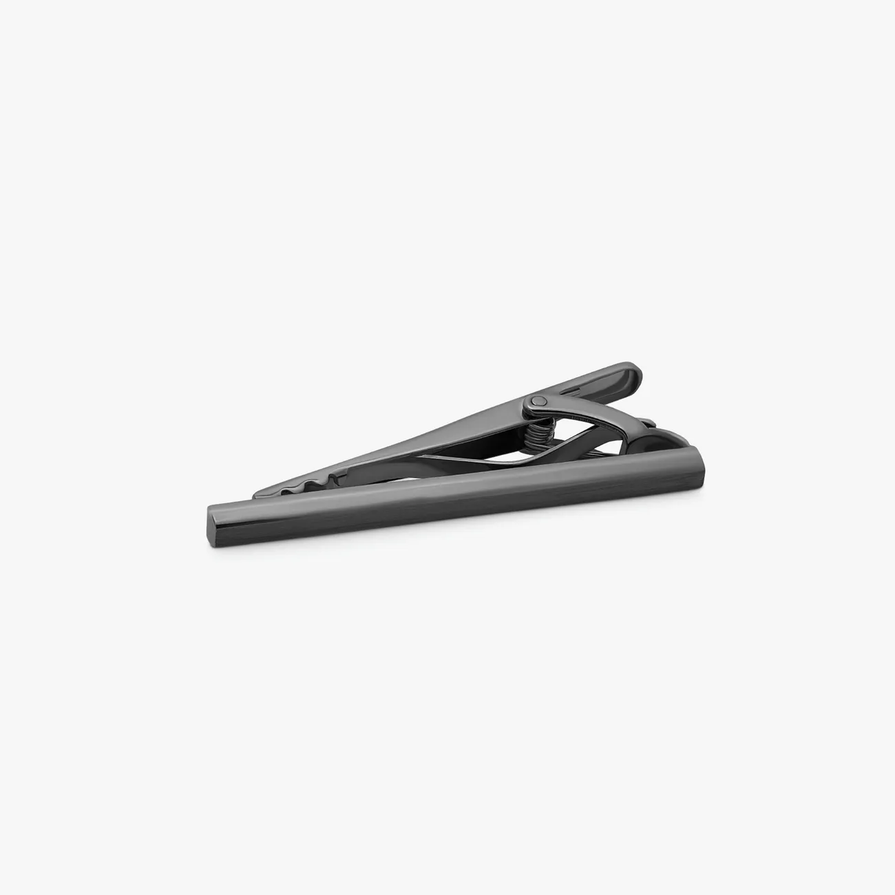 Brushed Classic tie clip with gunmetal finish