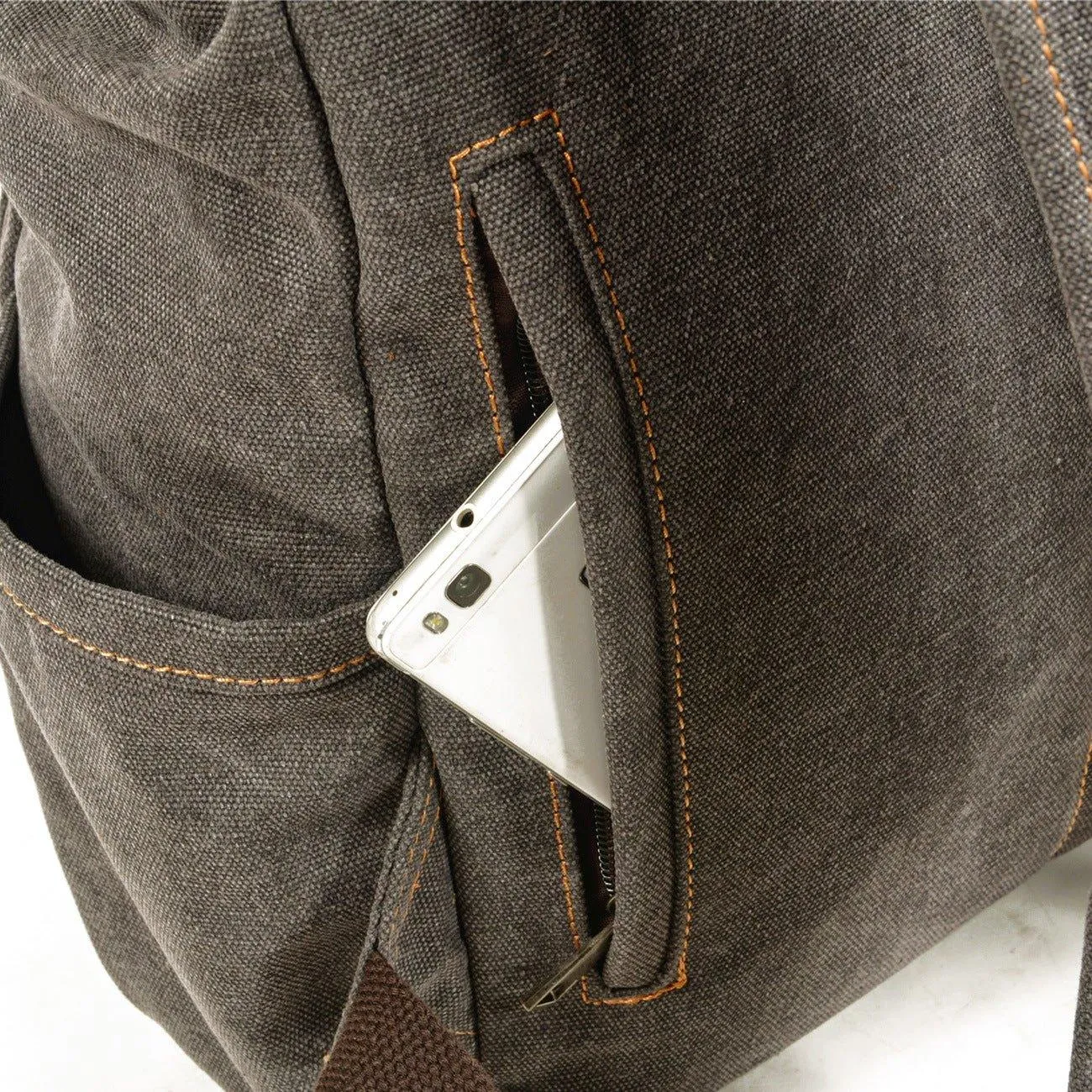 Canvas College Laptop Backpack Vintage Style