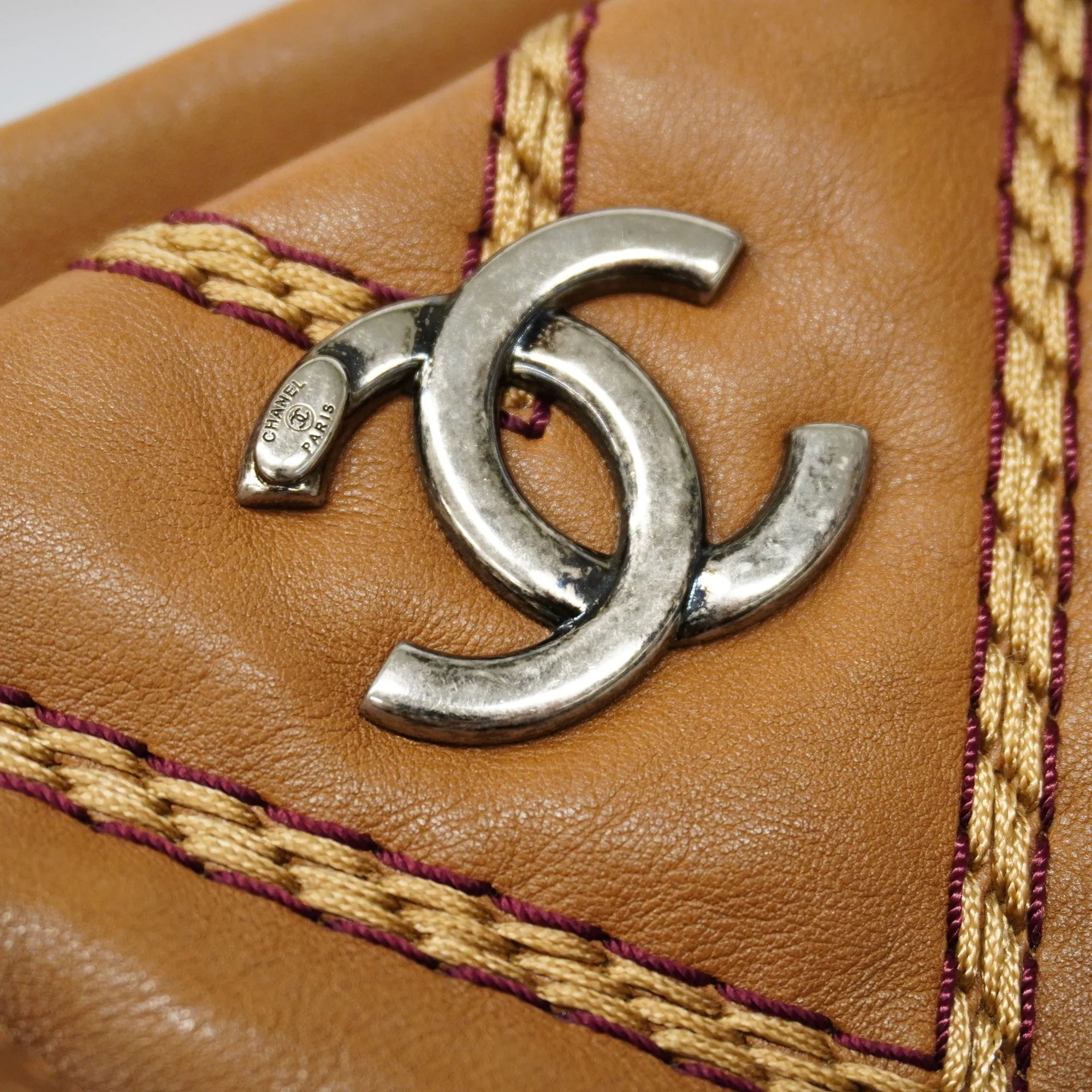 Chanelauth  2way Bag V Stitch Chain Shoulder Women's Leather Handbag
