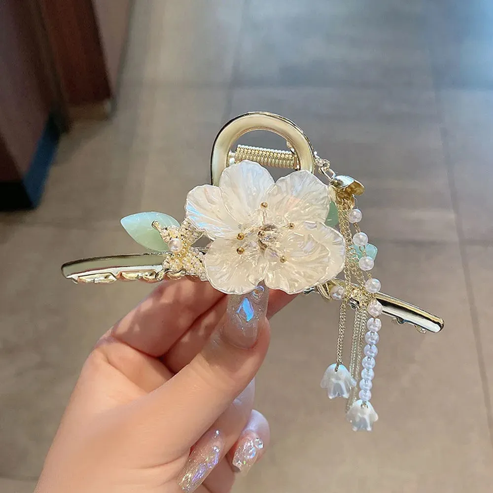 Chic Tassel Butterfly Pearl Clip