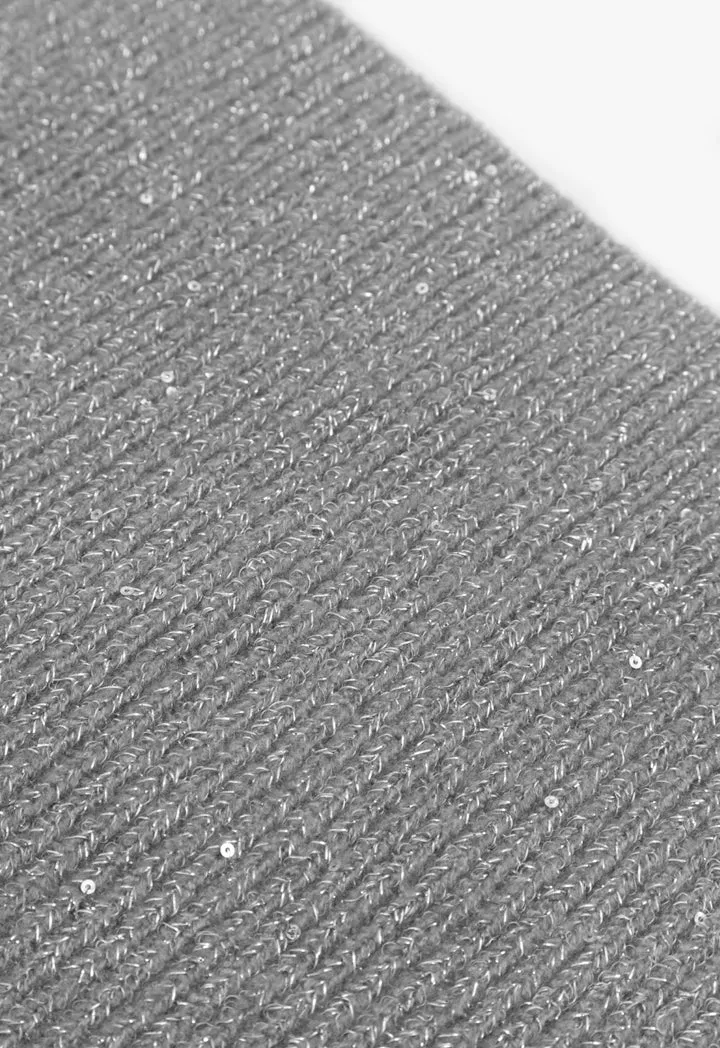 Choice Knitted Lurex Scarf Grey
