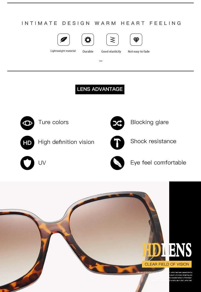 Classic Oversized Sunglasses Women Fashion Square Vintage Sunglass Vintage
