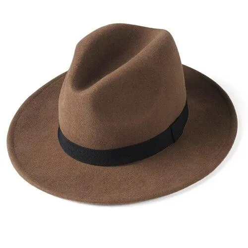 Classic Wool Felt Fedora Hat