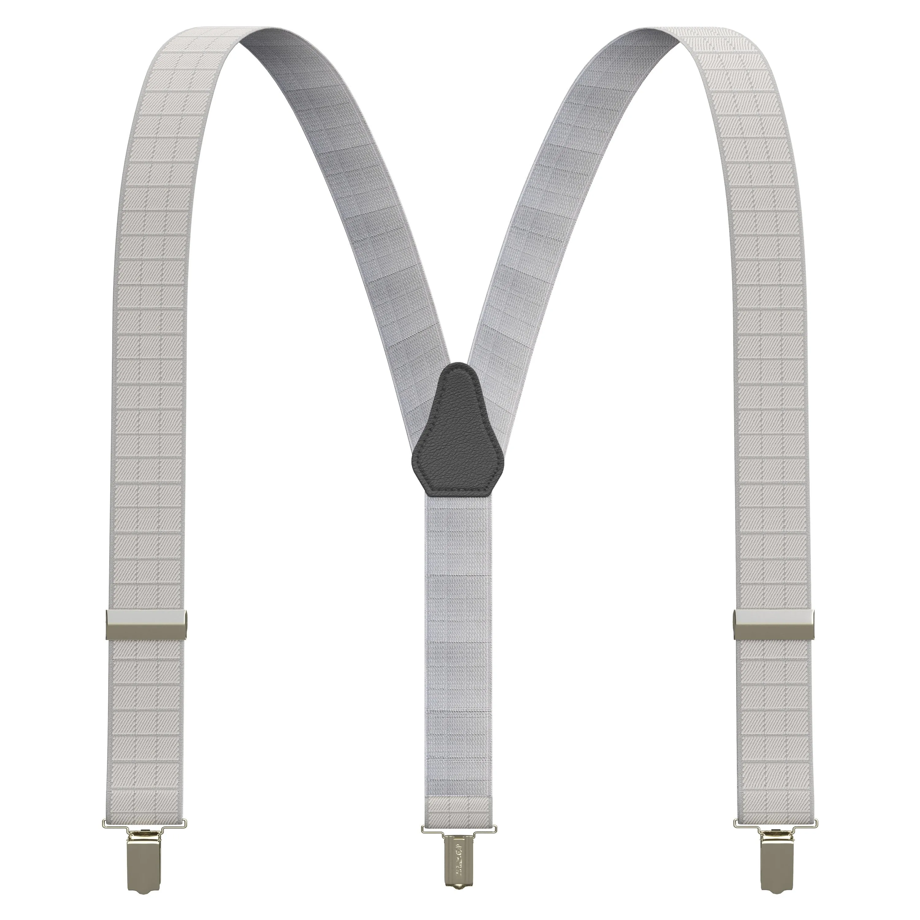 Cloud Grey Plaid Men's Suspenders