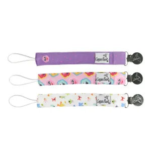 Copper Pearl Sesame Street Binky Clip Set - Abby and Pals