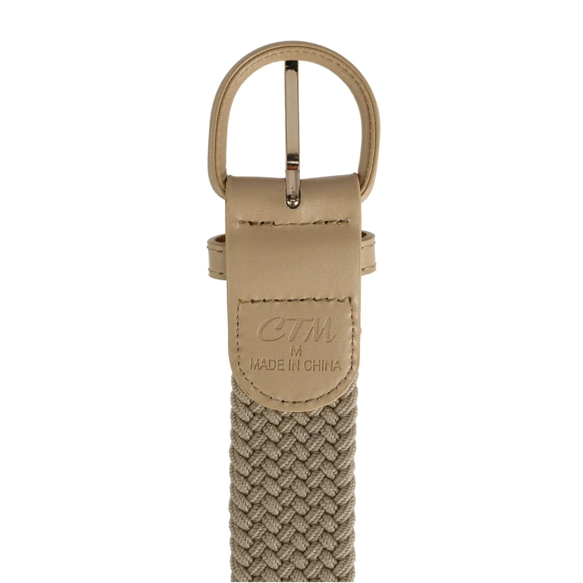CTM® Men's Elastic Braided Belt with Covered Buckle (Big & Tall Available)