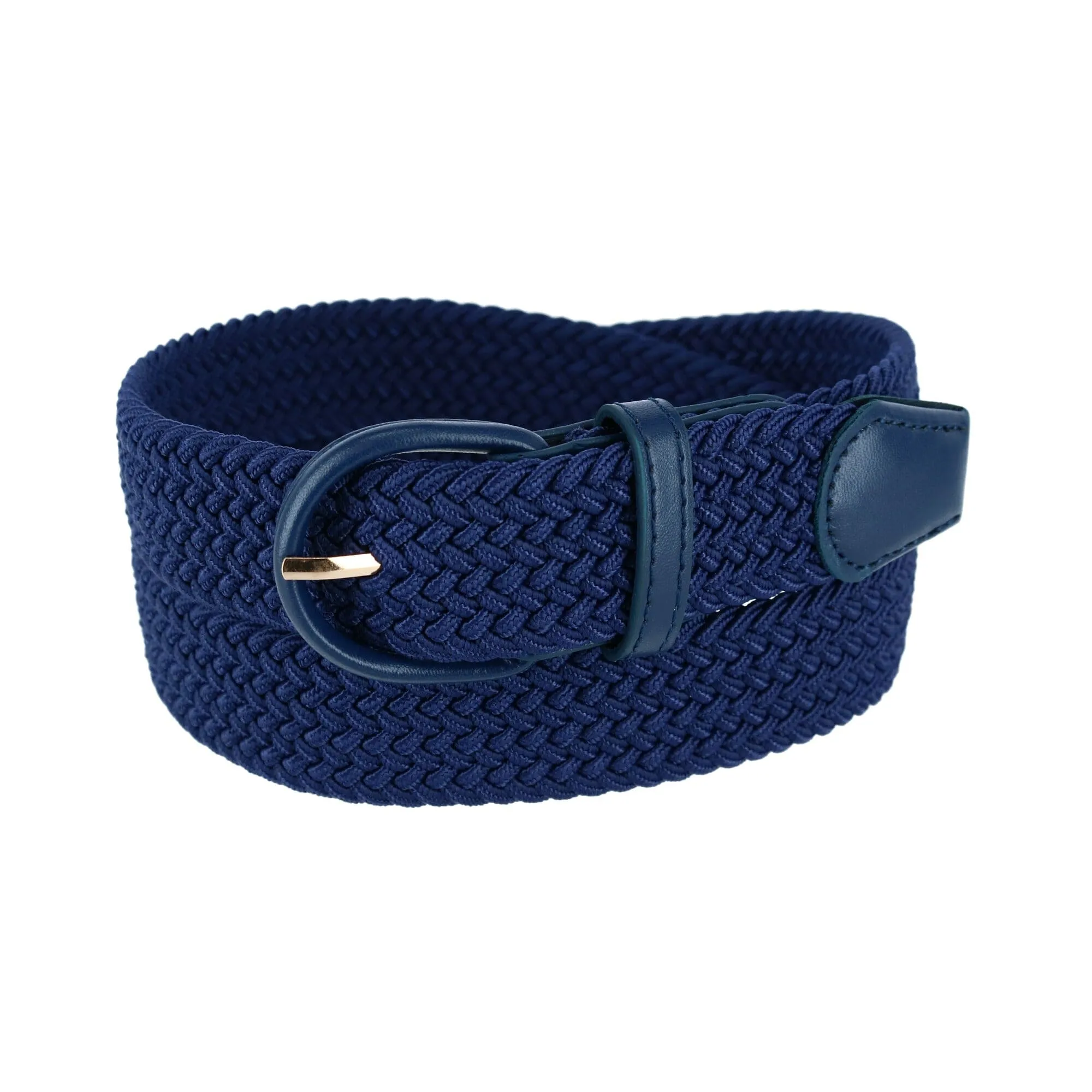CTM® Men's Elastic Braided Belt with Covered Buckle (Big & Tall Available)
