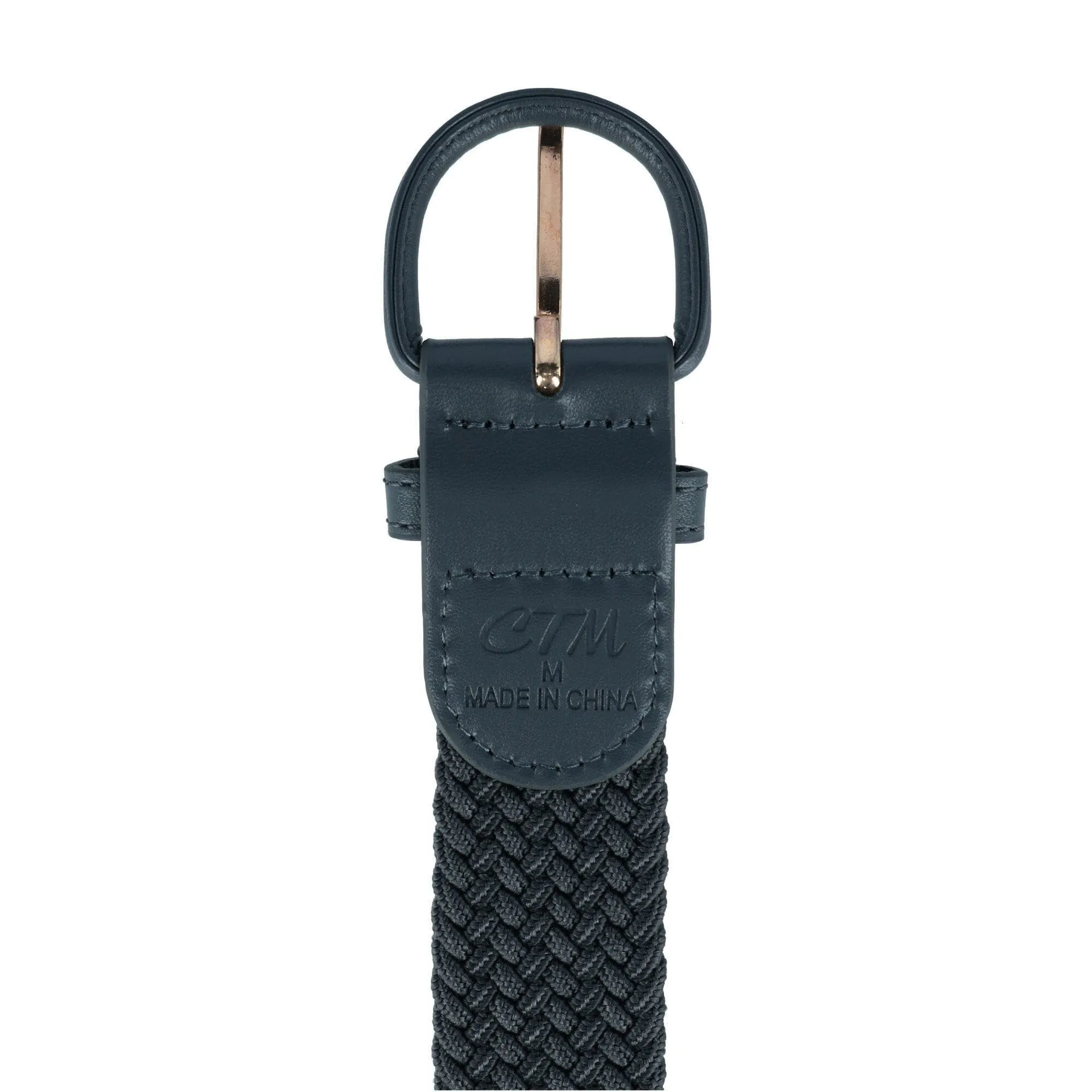 CTM® Men's Elastic Braided Belt with Covered Buckle (Big & Tall Available)