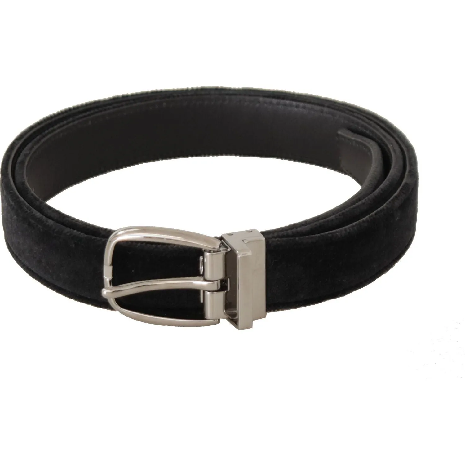 Dolce & Gabbana Elegant Velvet Designer Belt with Logo Engraved Buckle
