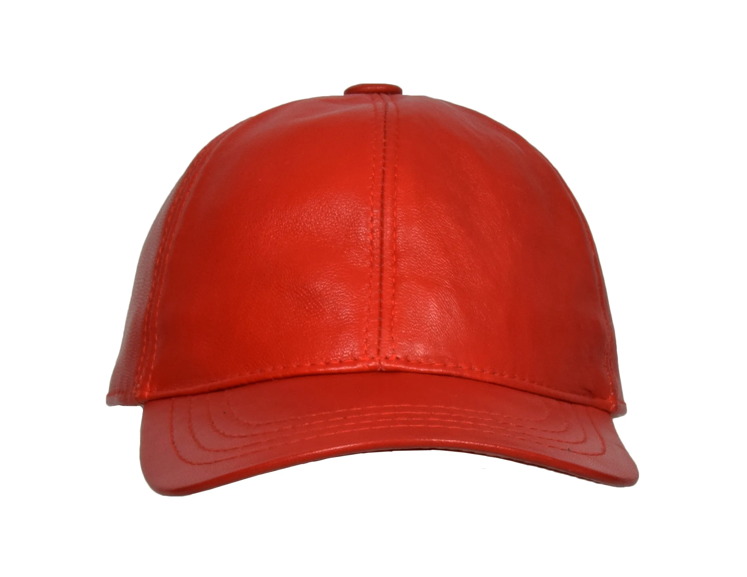 DR395 Classic Leather Baseball Cap Red