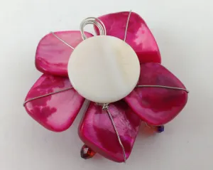 Dyed Pearl Custer Brooch  wire formed