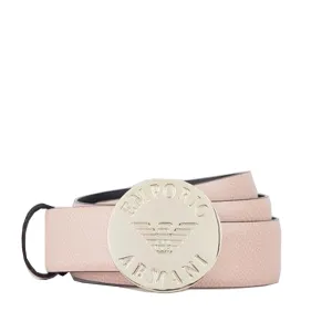 Emporio Armani Women's Beige Branded Medallion Belt