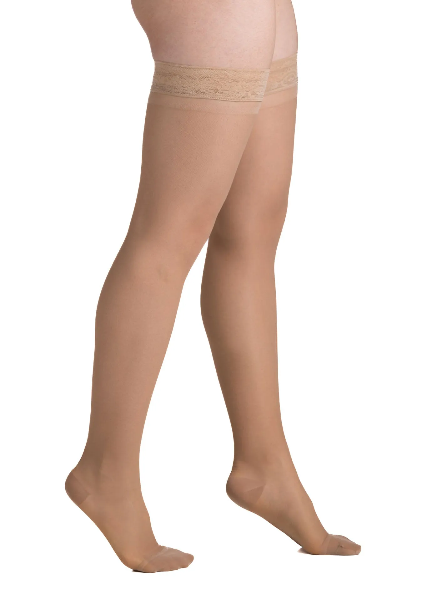 EvoNation Everyday Sheer 20-30 mmHg Thigh High w/ Lace Top Band
