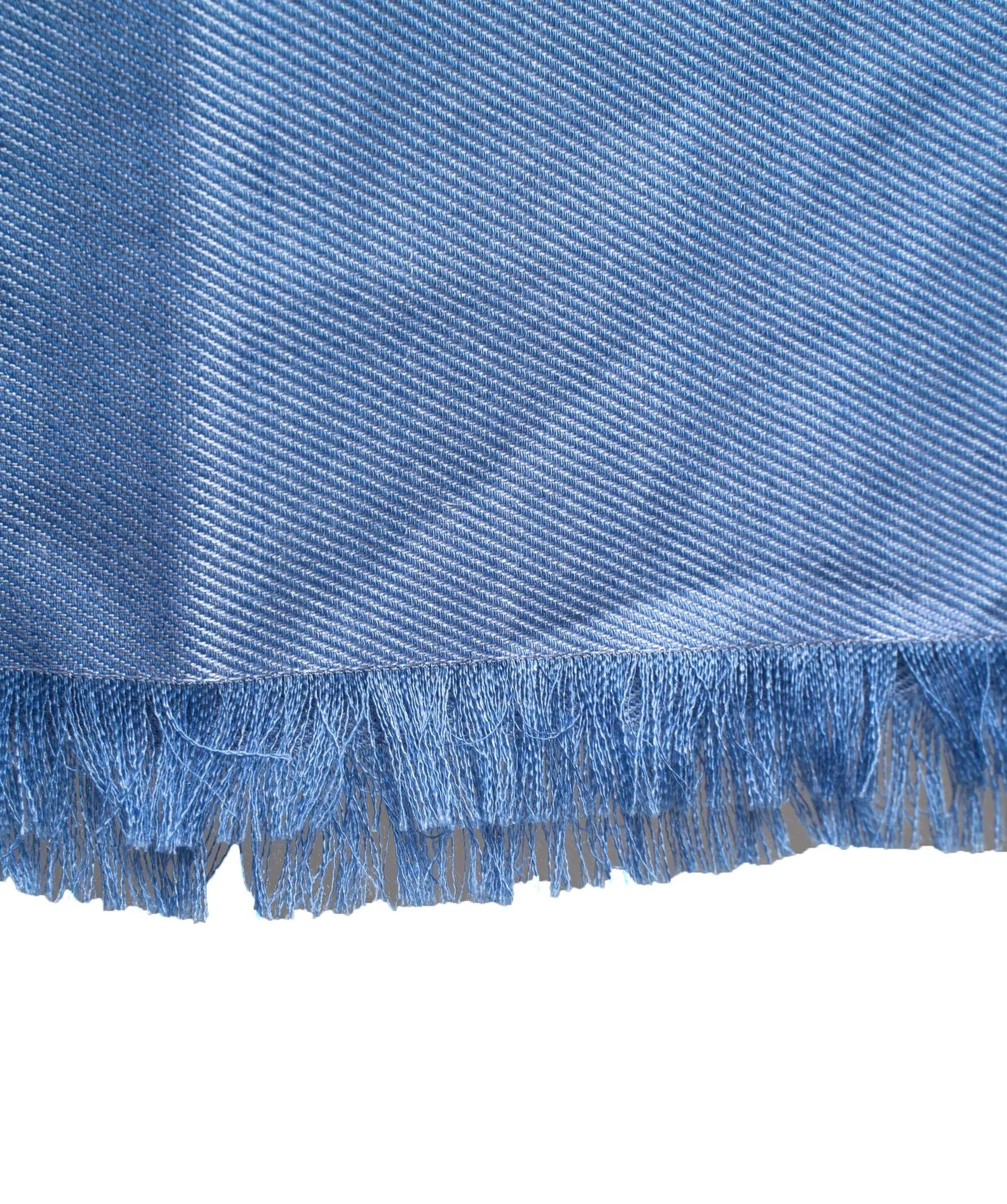 Fendi Blue FF Silk/Wool Scarf - AGL1330