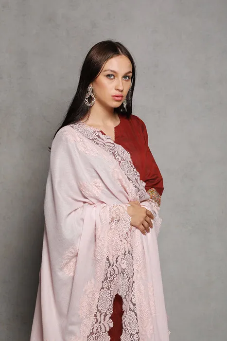 French Chantilly Lace Cashmere Wrap