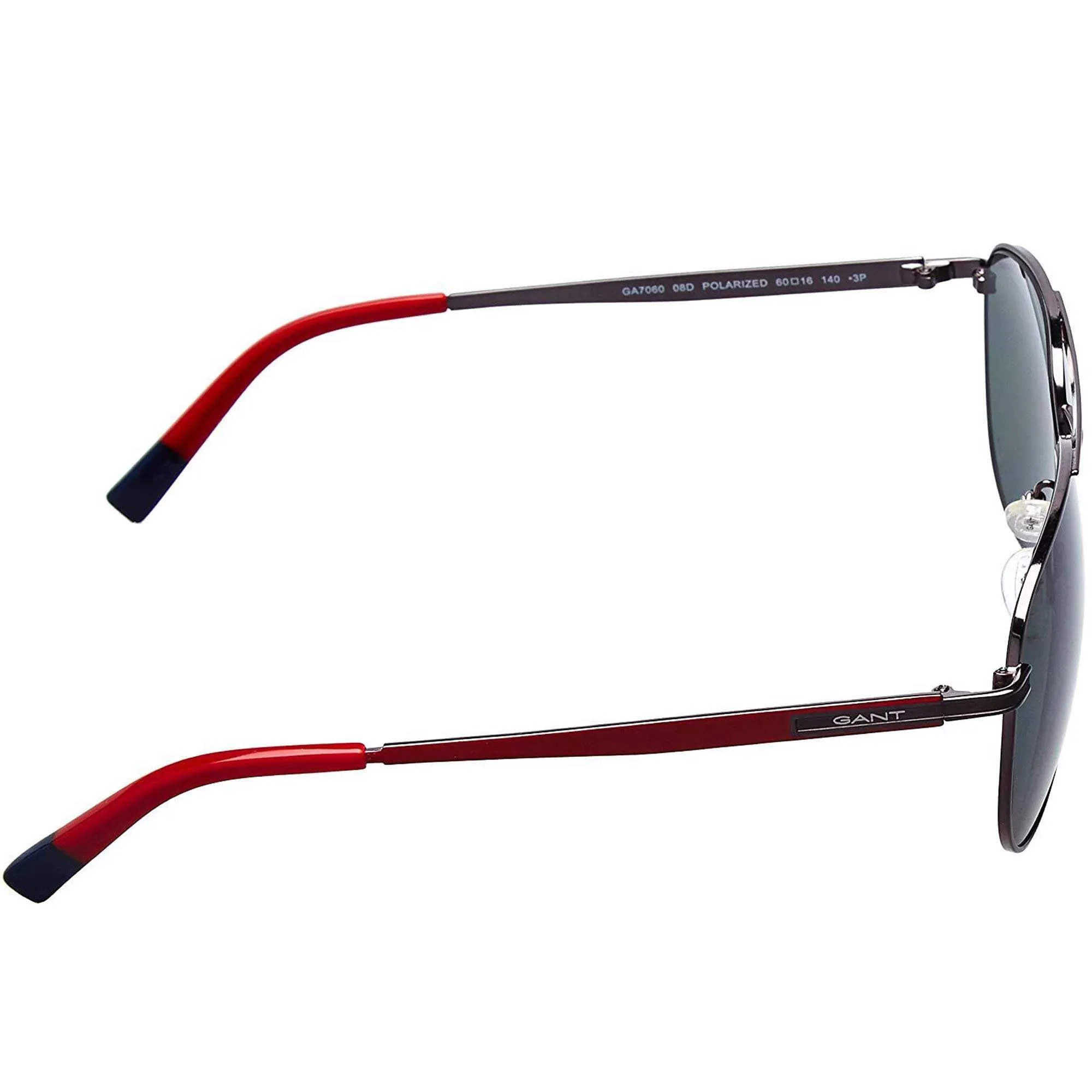 Gant Men's Sunglasses - Smoke Lens Shiny Gumetal and Red Metal Frame | GA7060 08D