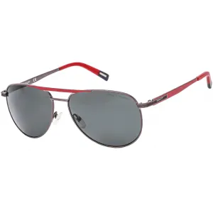 Gant Men's Sunglasses - Smoke Lens Shiny Gumetal and Red Metal Frame | GA7060 08D