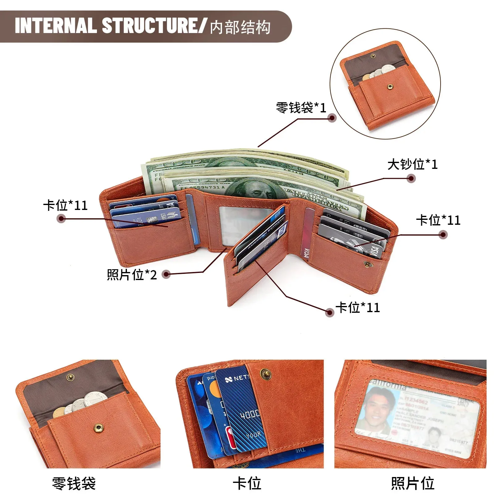 Genuine Leather Men's Wallet