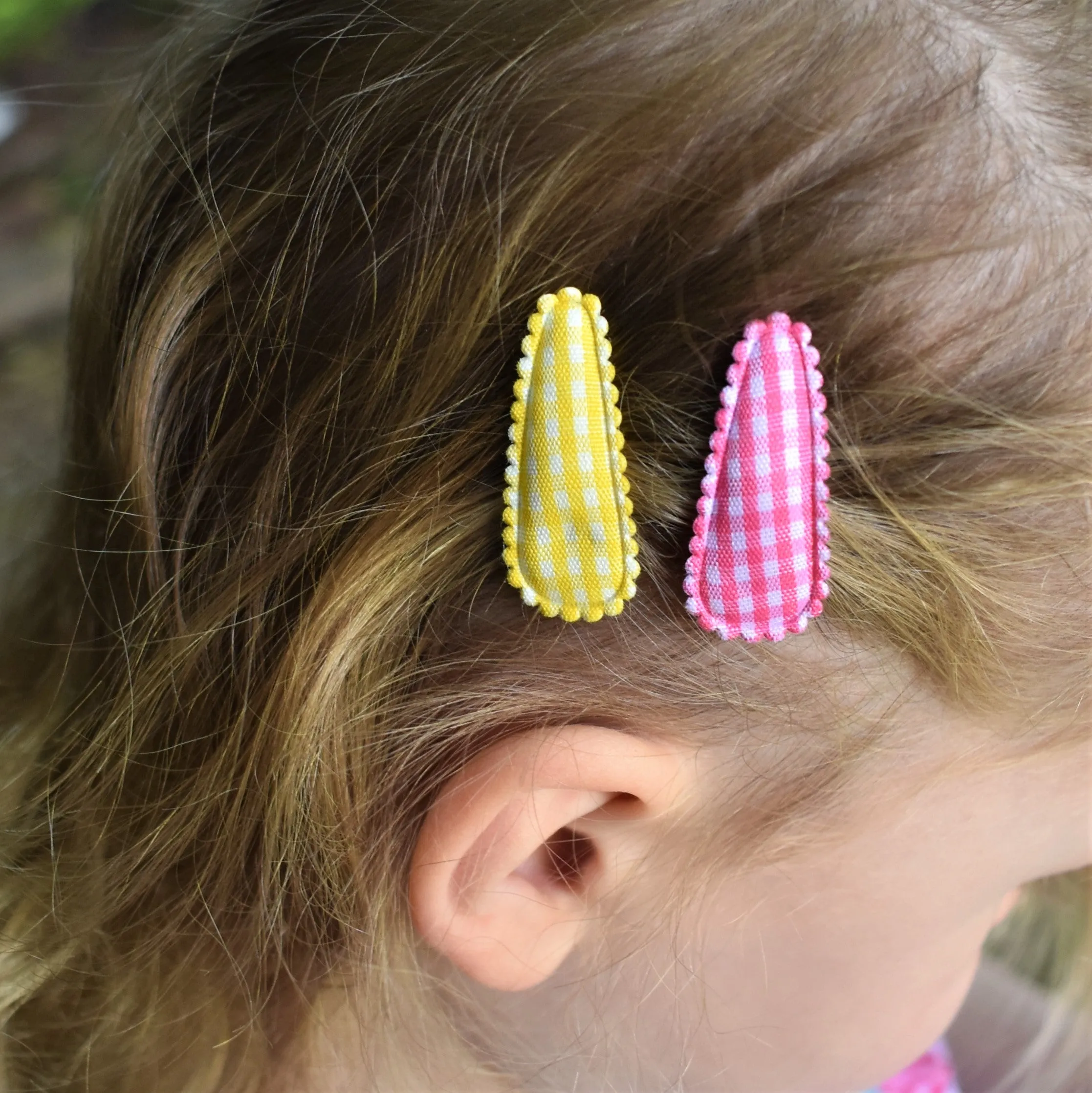 Gingham Baby Snap Clip Set