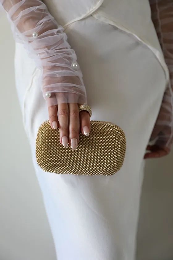Gold Crystal Evening Clutch