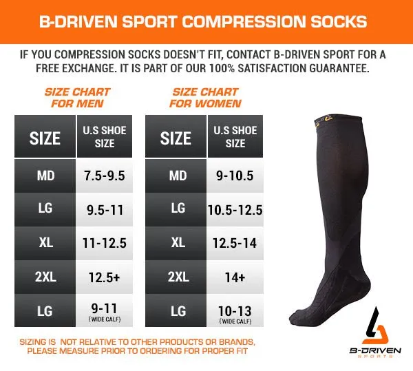 Graduated Compression Socks Black and White