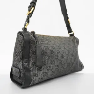 GUCCI  GG Canvas Shoulder Bag 92706 Women's Leather Black