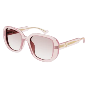Gucci Women's Sunglasses GG1557SK 003 Pink Crystal Clear Nude Frame