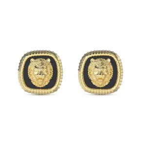 Guess Men's Jewellery Gold-Plated Stainless-Steel Lion 13mm Stud Earrings