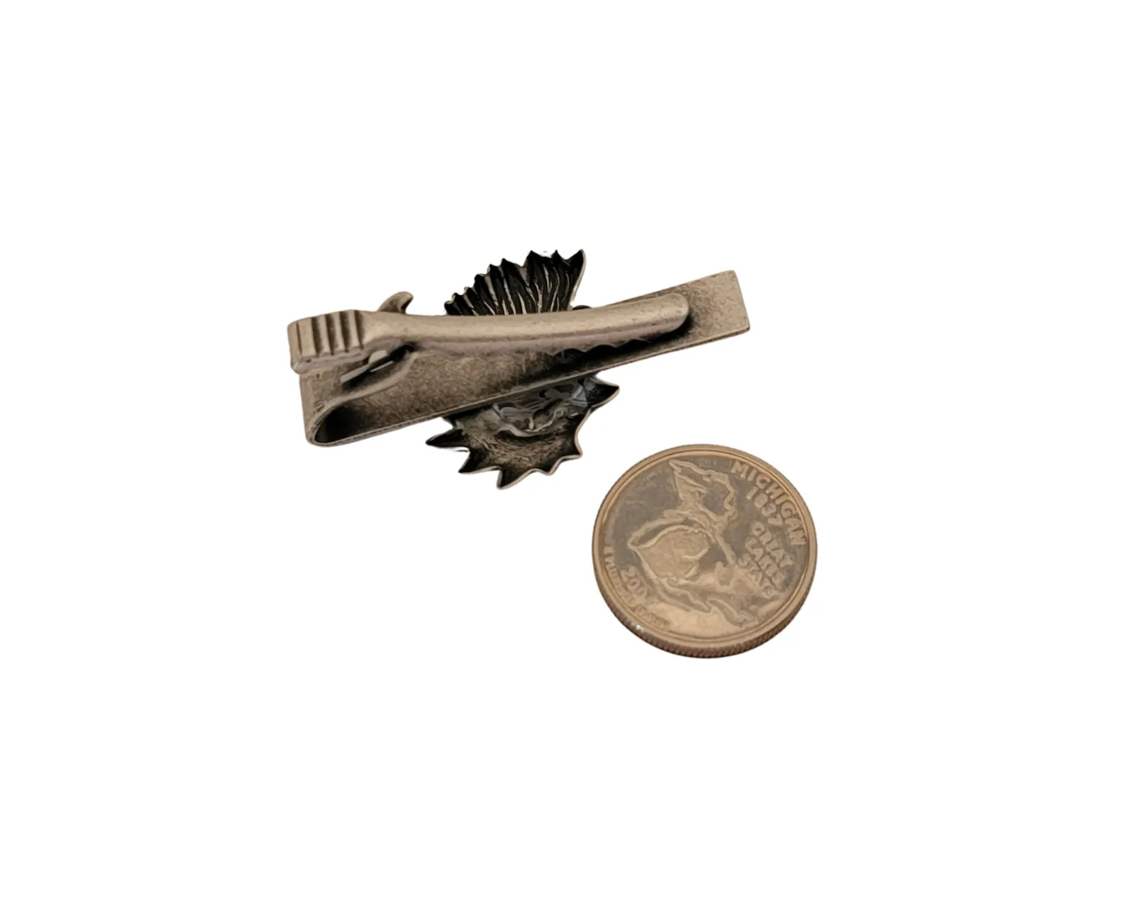 Handmade Oxidized Silver Rooster Tie Clip