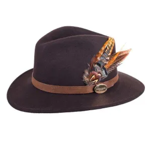 Hicks & Brown Suffolk Gamebird Fedora Hat - Brown