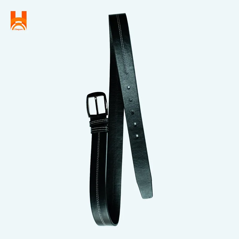 Hingare Men's Double Stitching Leather Belt 100% Genuine Leather Belts (Enclosed in Gift Box)
