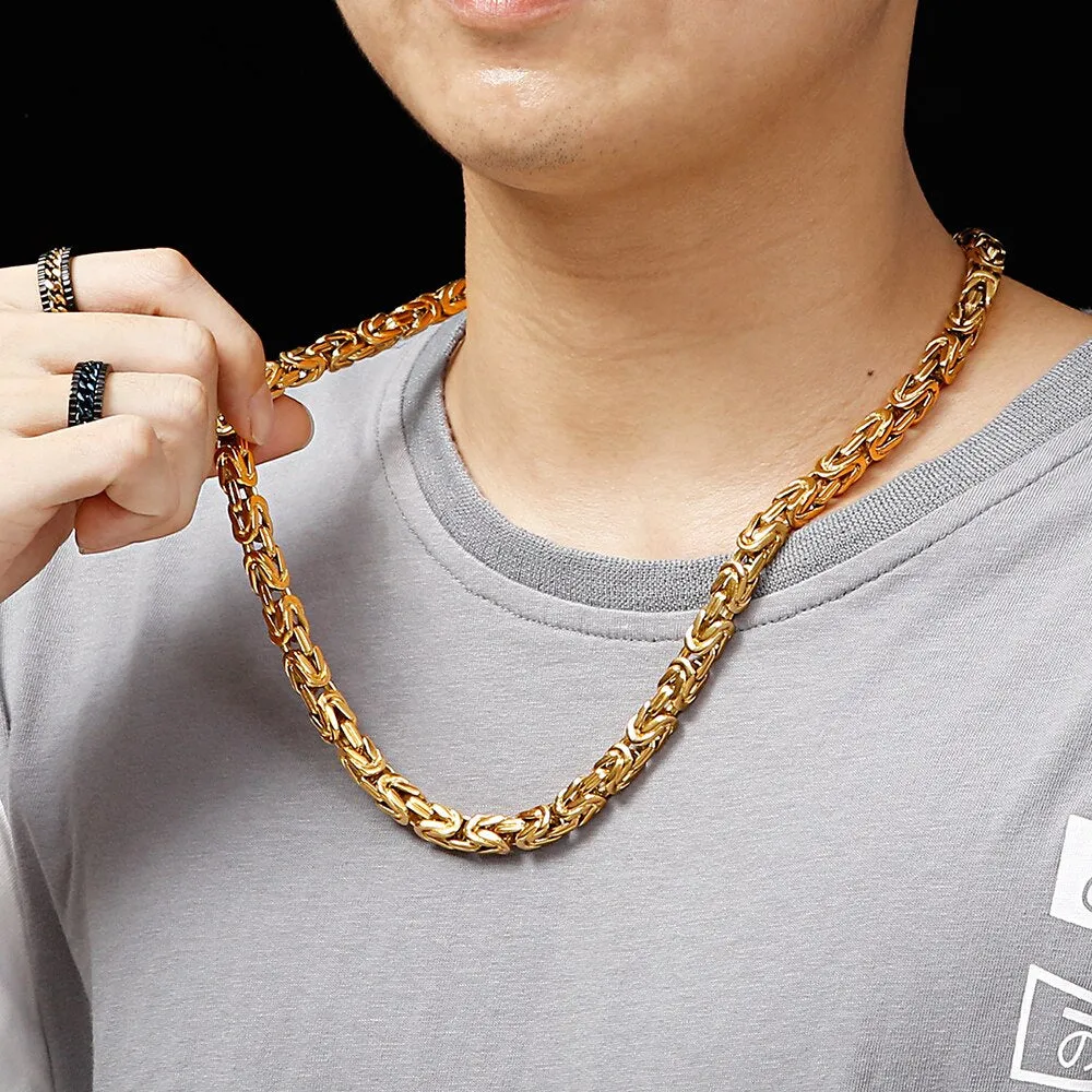 Hiphop Men's Necklaces 60CM Long Braided Chain Necklace Man