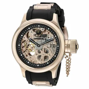 Invicta 1090 Men's Russian Diver Rose Gold Skeleton Dial Mechanical Watch