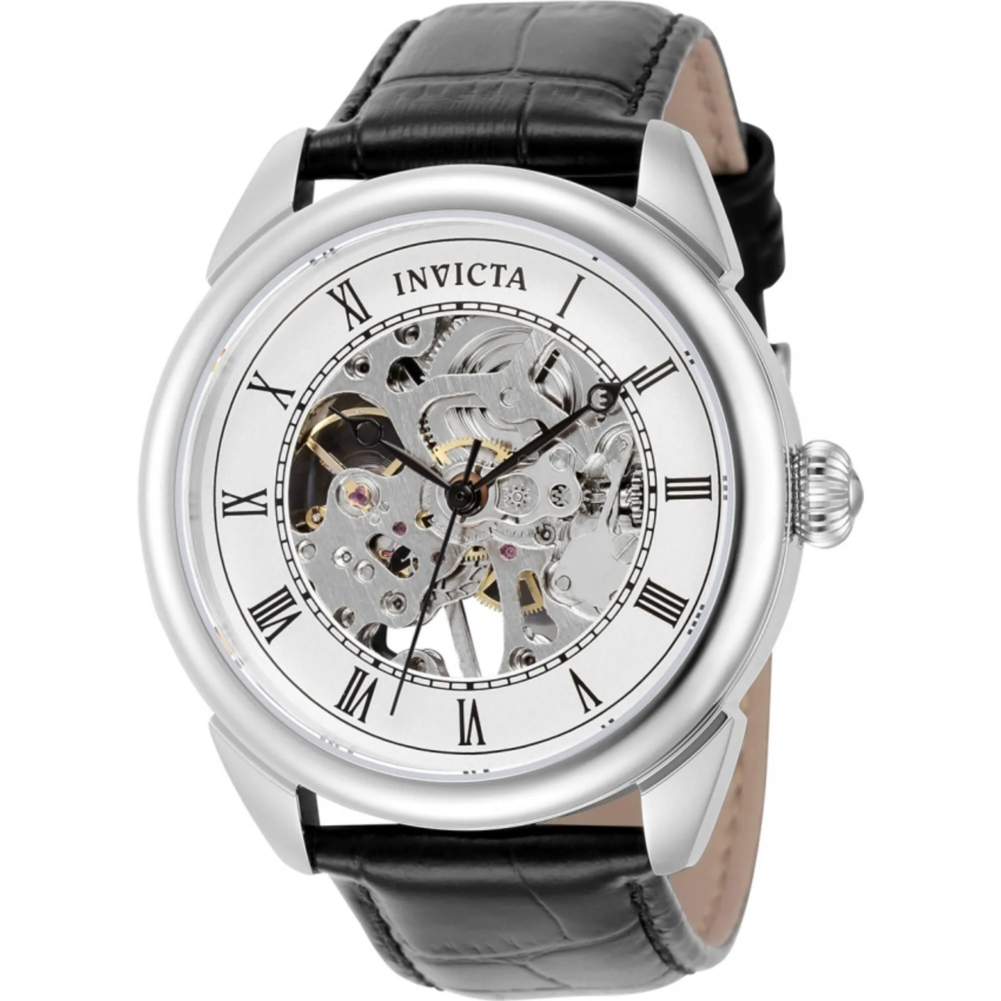 Invicta Men's Watch - Specialty Mechanical Semi-Skeleton Silver Dial Strap | 23533