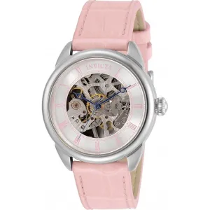 Invicta Women's Mechanical Watch - Specialty Skeleton Dial Pink Leather Strap | 31150