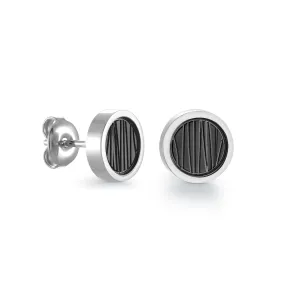 Italgem Men's IP Steel Stud Earrings