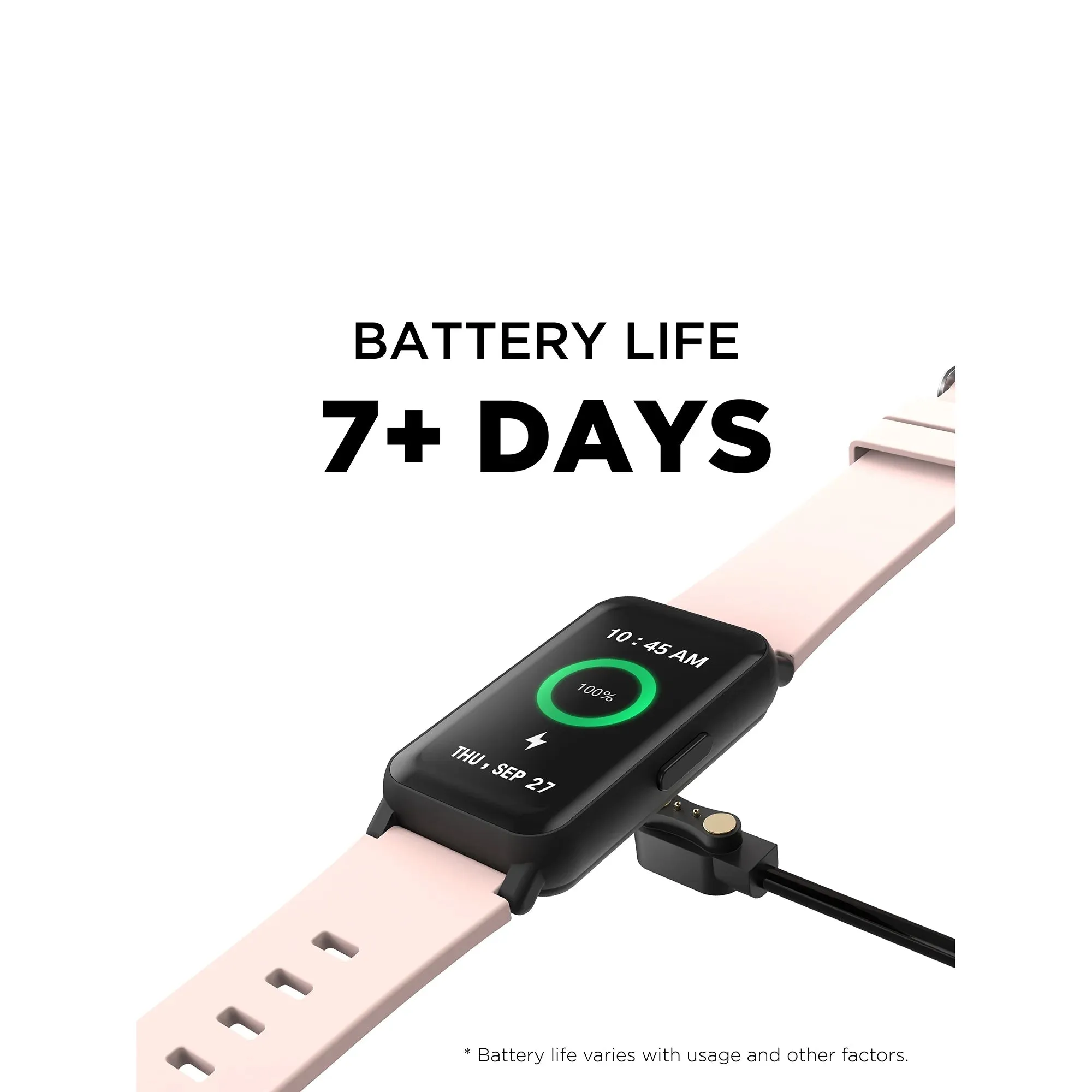 iTech IA3S01 Active 3 Unisex Adult Smartwatch Fitness Tracker, Blush, Silicone Strap