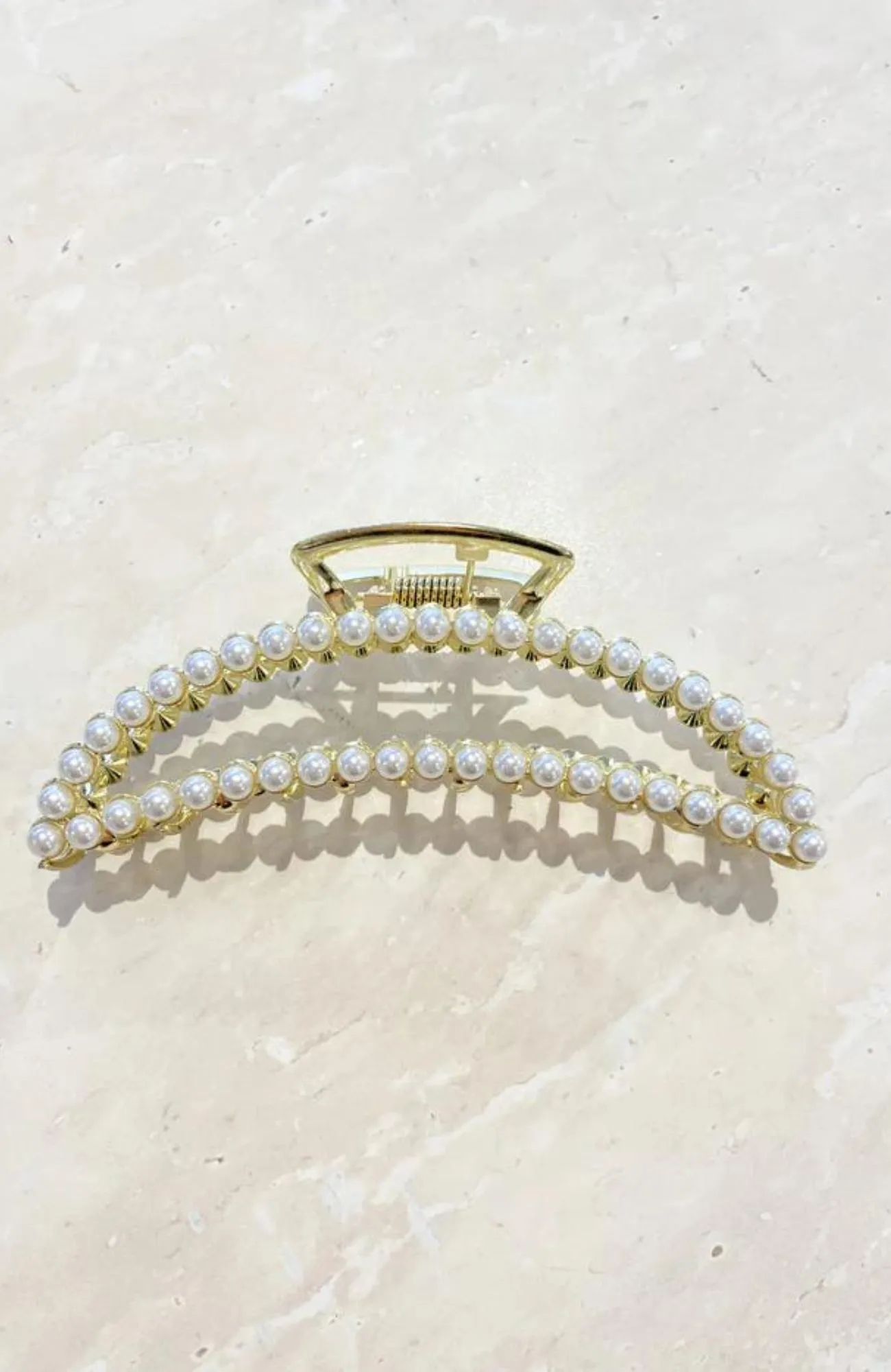 Kym Pearl Metal Claw Clip Gold